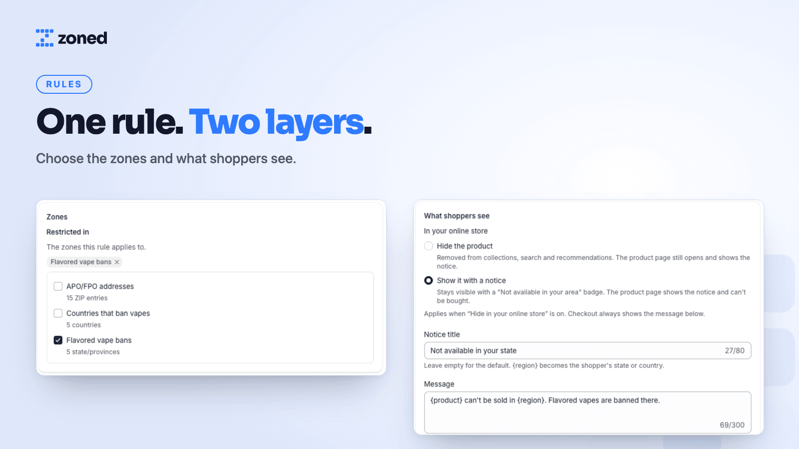 Editing a rule in Zoned